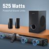 CrossBeats Blaze B1000 5.1 Home Theatre 525W Soundbar for TV with subwoofer and Satellite Speakers | Remote Control | Bluetooth Speaker with Bass | HDMI ARC,USB,Optical & Aux | Music System for Home